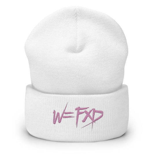 W=FXD White Cuffed Beanie