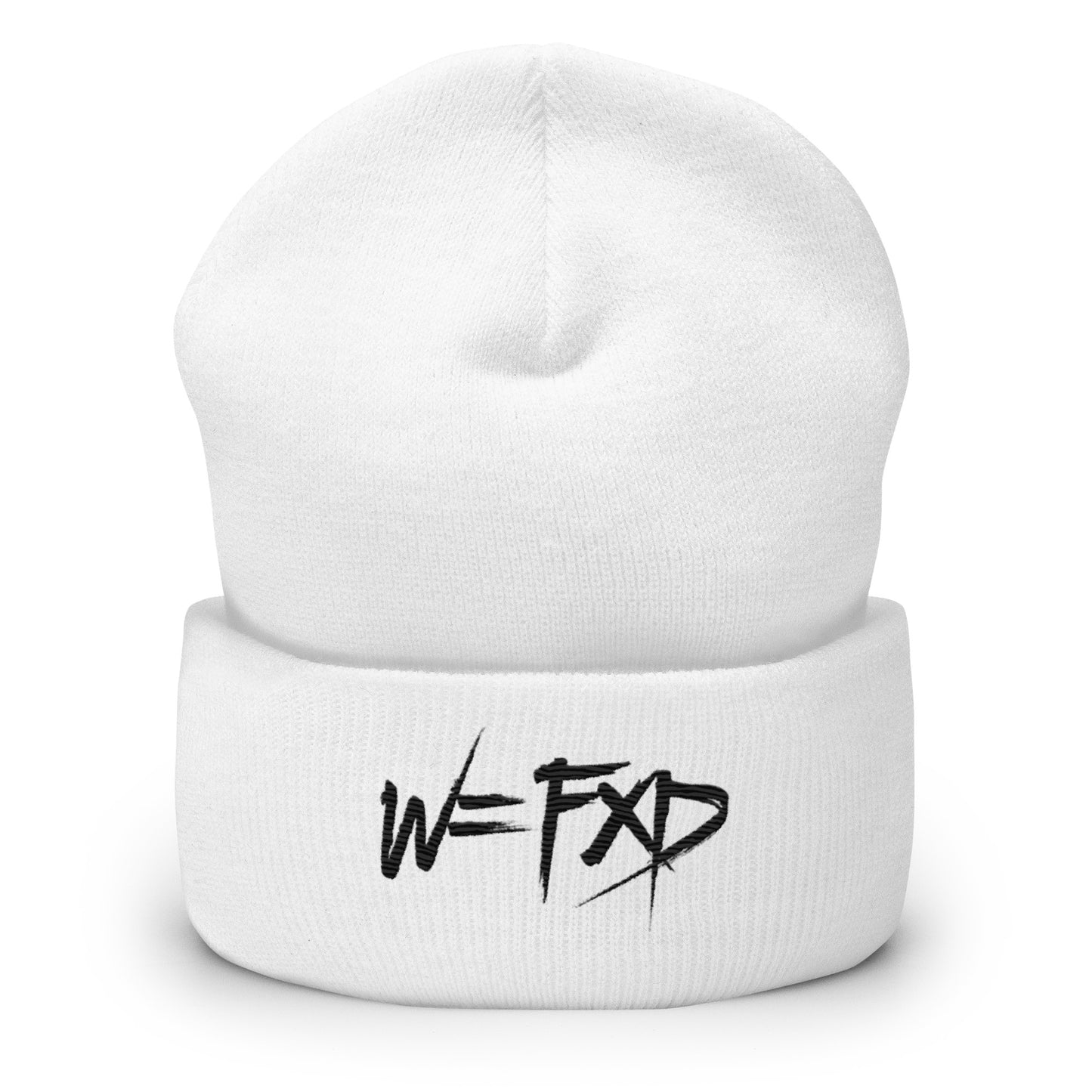 W=FXD White Cuffed Beanie