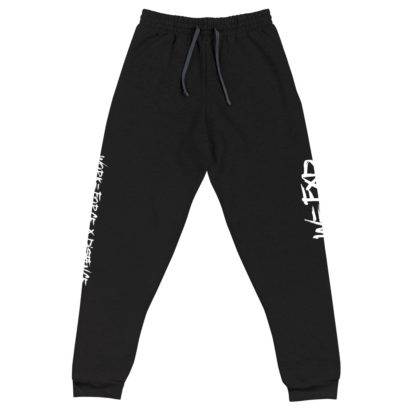 W=FXD White Unisex Black Joggers